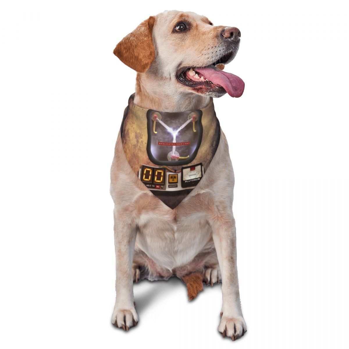 Dog Bandana Scarf - Steampunk Rustic Flux Capacitor Pet Triangle