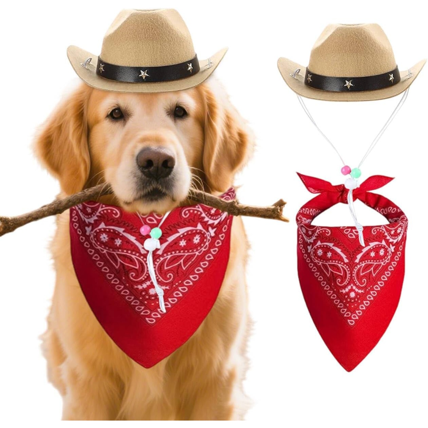 Dog Bandana Scarf - RGT Pet Cowboy Hat Dog Western