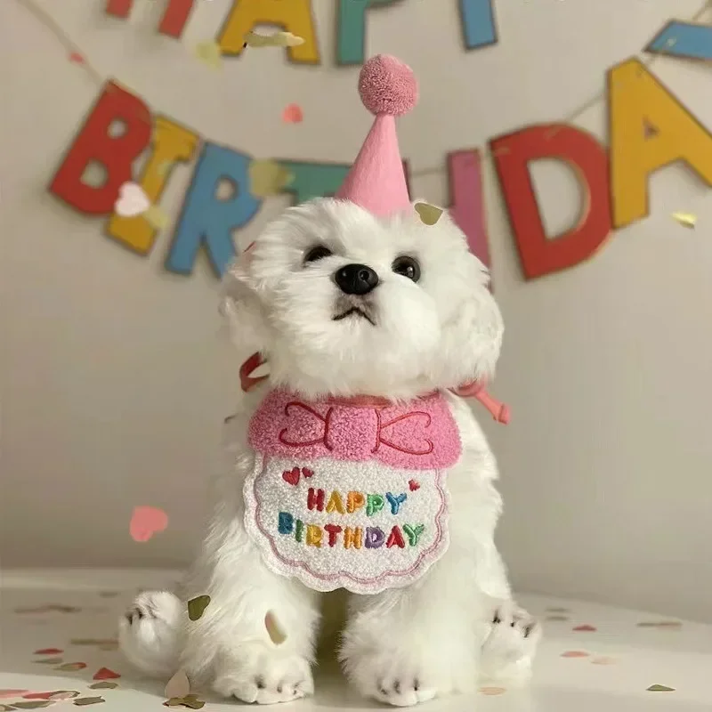 Pet Supplies Coupon - Cat Birthday Scarf Hat Set Dog
