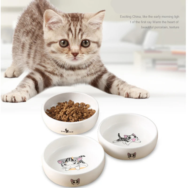 Pet Supplies Coupon - Pet Ceramic Bowl Cartoon Pattern Cat