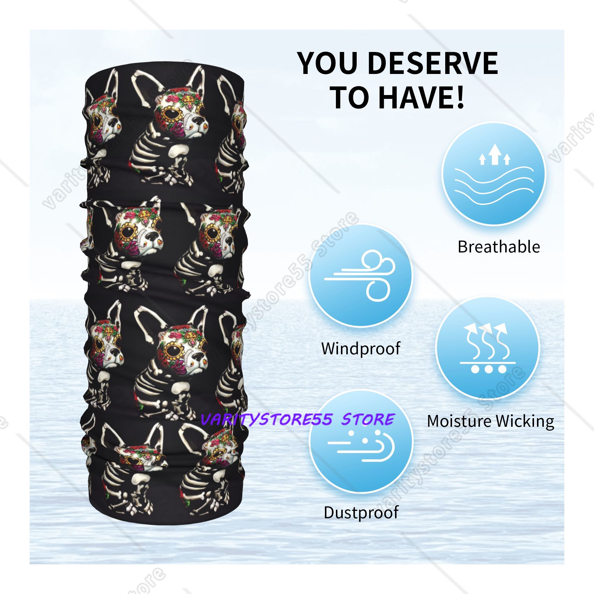Day of the Dead Dog Print  Ban - Dog Bandana Scarf avis et prix