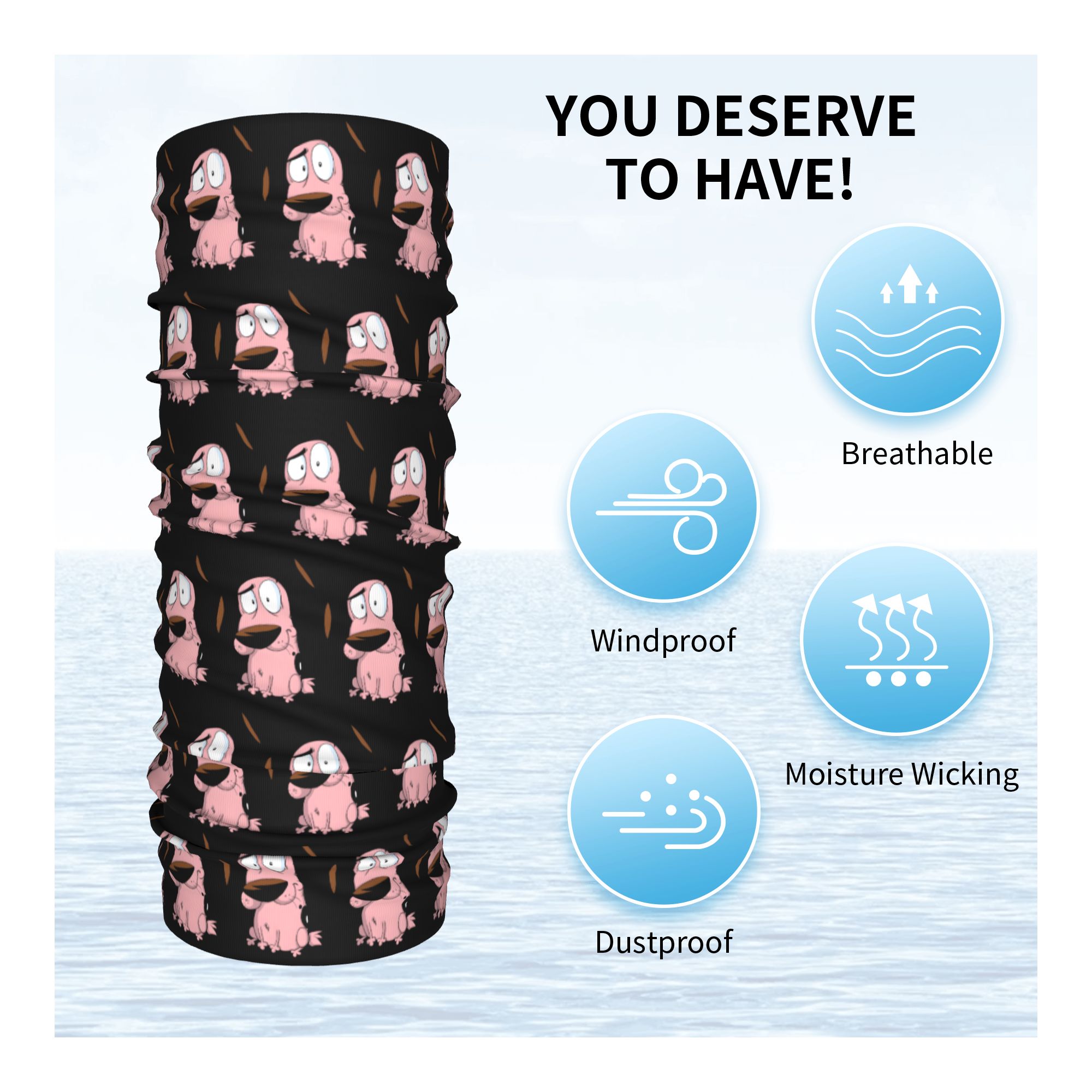 Custom Cartoon Courage Dog Win - Dog Bandana Scarf avis et prix