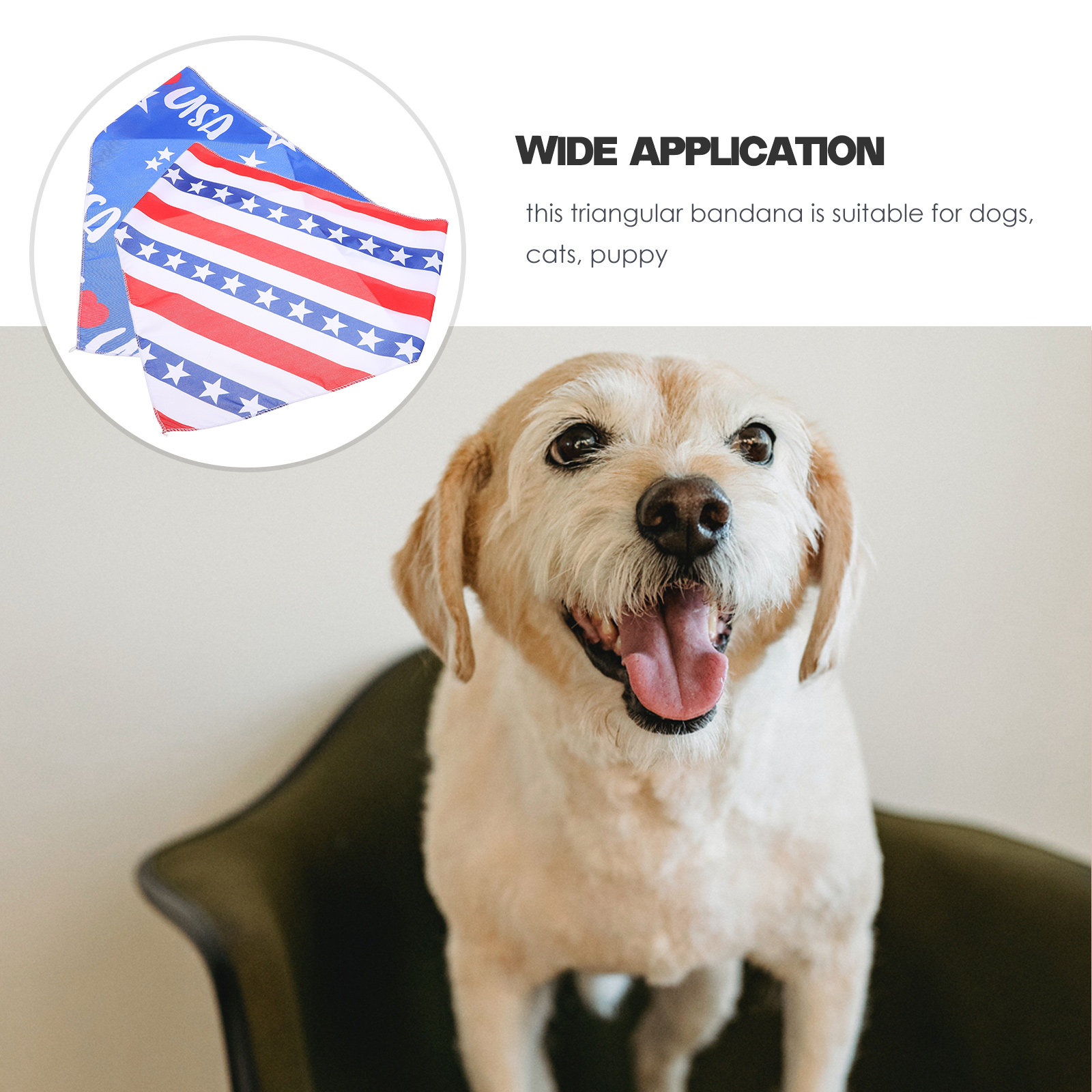 2Pcs Pet American Flag Bandana - Dog Bandana Scarf avis et prix