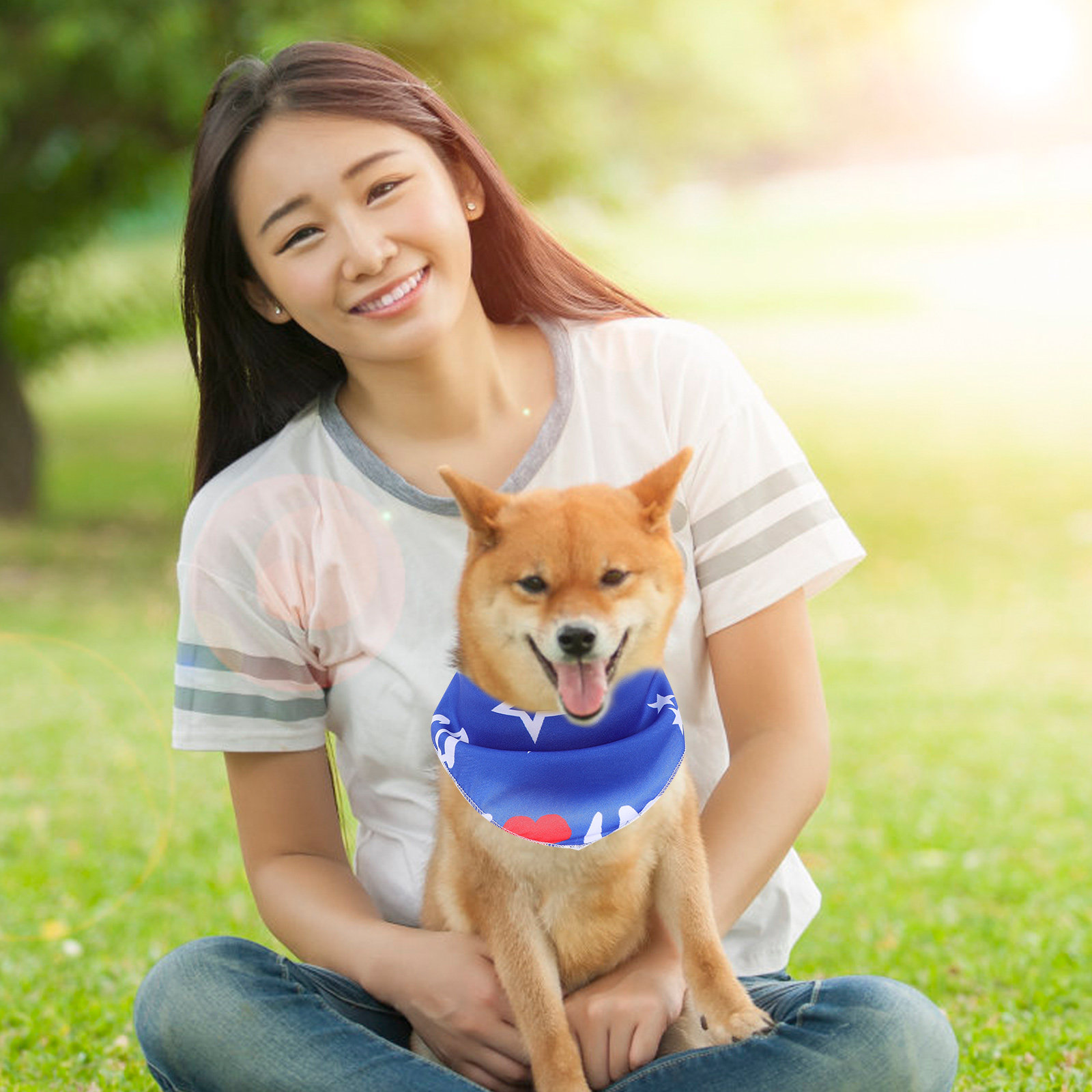 2Pcs Pet American Flag Bandana - Dog Bandana Scarf avis et prix