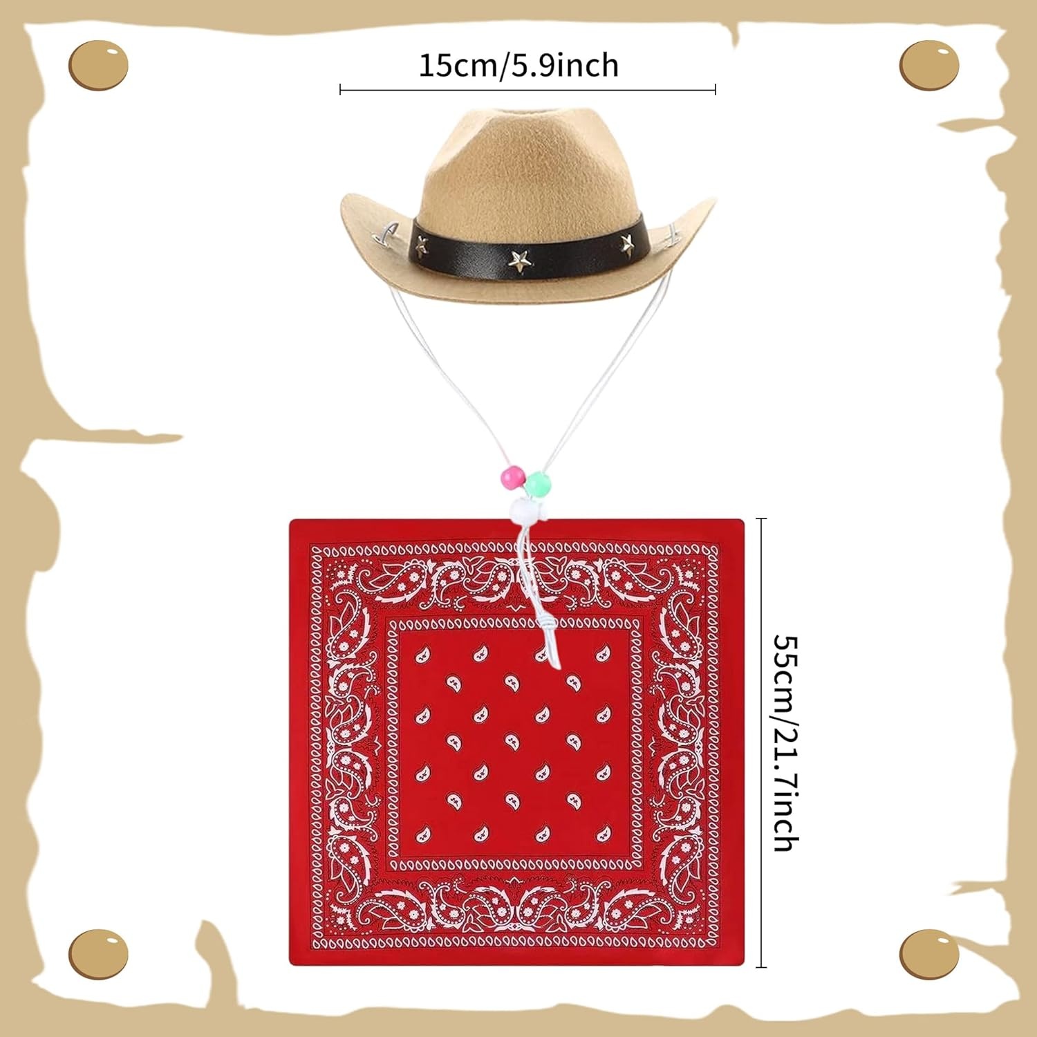 RGT Pet Cowboy Hat Dog Western - Dog Bandana Scarf avis et prix