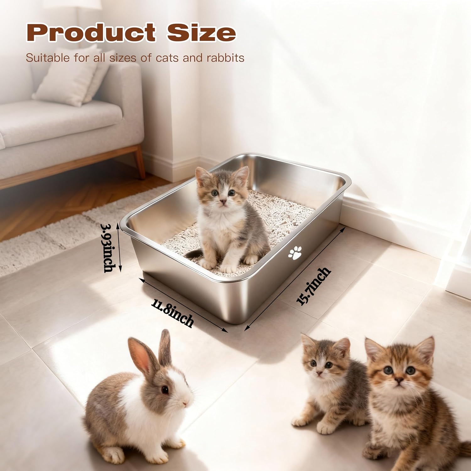 Stainless Steel Cat Litter Box - Pet X Supplies & Tack Howell avis et prix