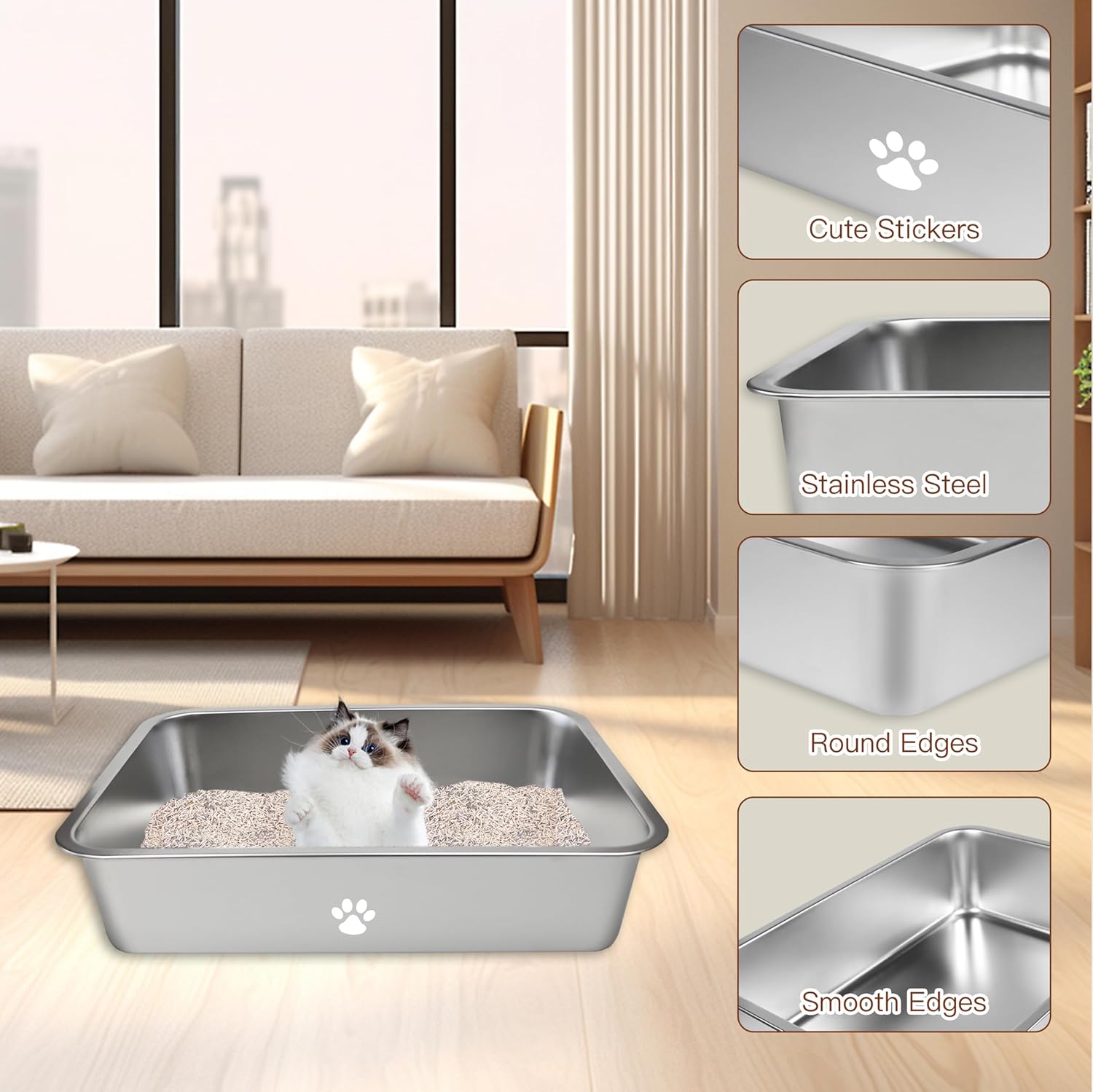 Stainless Steel Cat Litter Box - Pet X Supplies & Tack Howell avis et prix