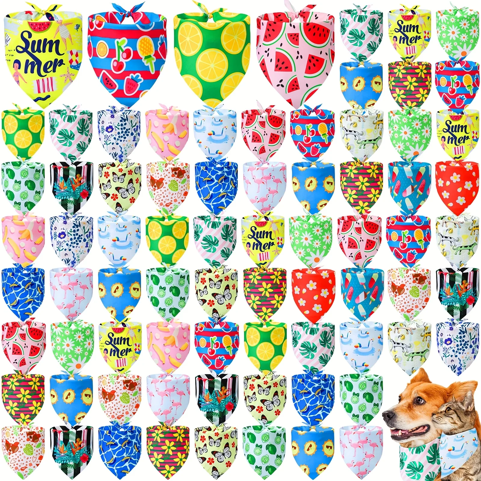 KEEHOME 100pcs Summer Bandanas - Dog Bandana Scarf avis et prix