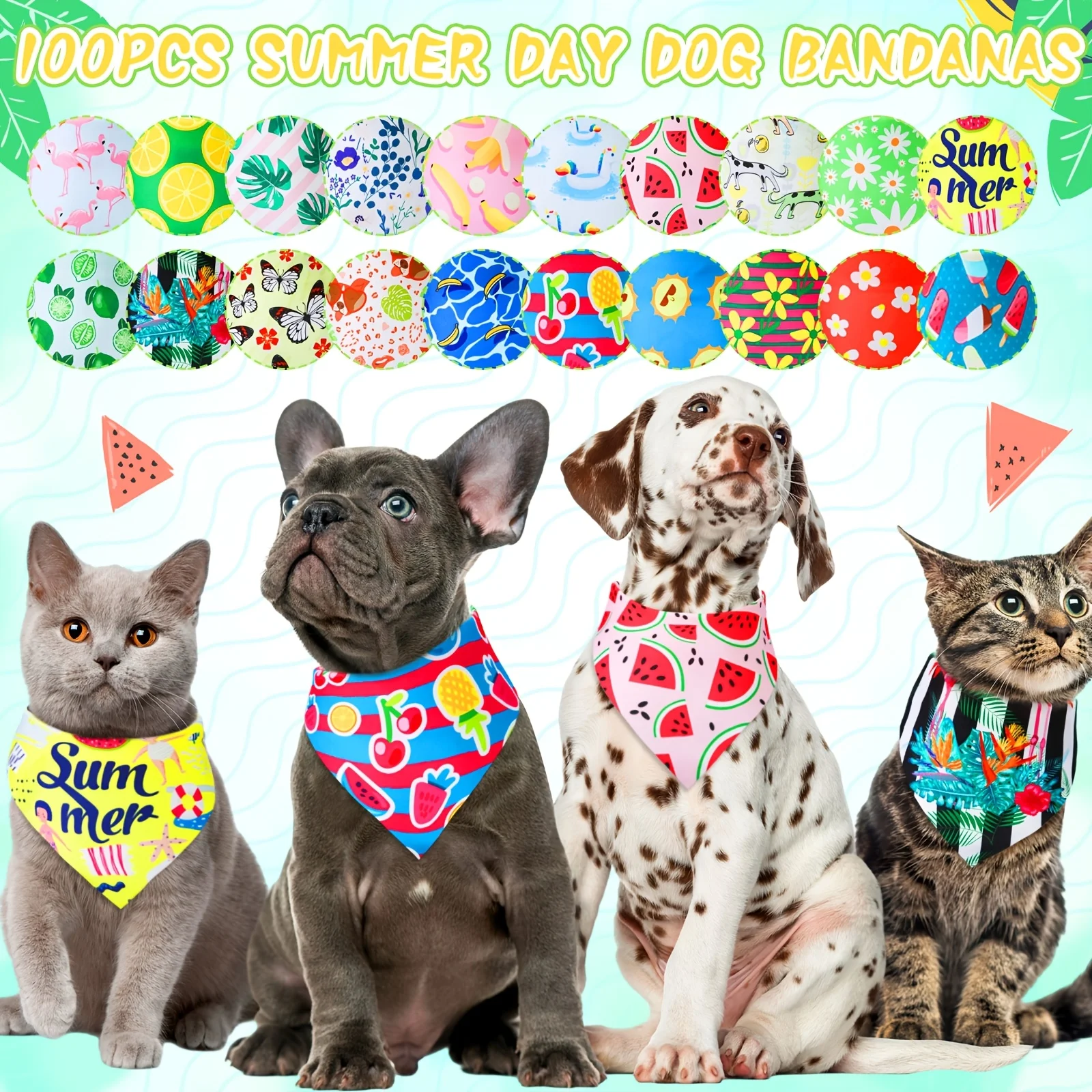KEEHOME 100pcs Summer Bandanas - Dog Bandana Scarf avis et prix